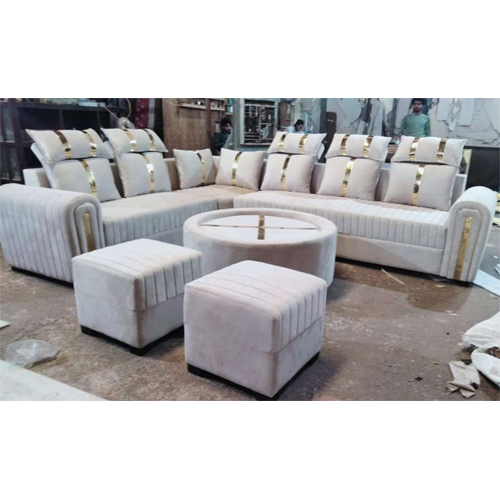 As-015 9 Seater Velvet Corner L Shape Sofa Set - Color: Different Available