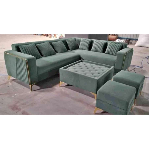 9.5 Seater Velvet Corner L Shape Sofa Set - Color: Different Available