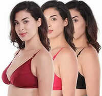 Front Open Bra For Ladies - Color: Black / White / Nude / Pink / Multi