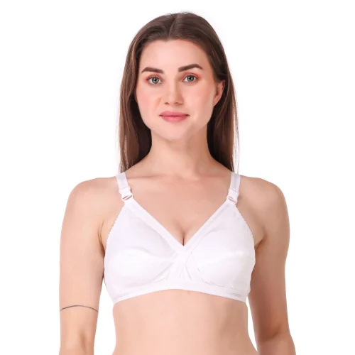 Ladies Cotton Non Padded Bra - Color: White