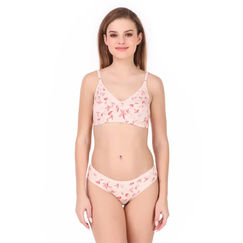 Ladies Printed Bra Panty Set - Design: Standard