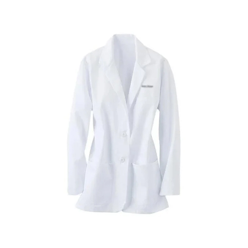 White Gabardine Doctor Coat - Fabric Type: Cotton