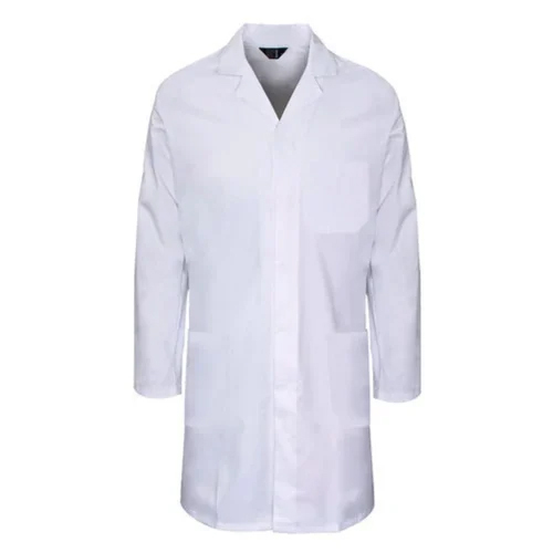 Cotton Lab Coat - Cotton Fabric, L.XL Size, White Color, Long Sleeves | Professional Design for Male Medical and Scientific Uniforms
