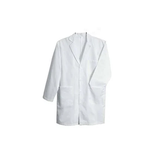 Full Sleeves Doctor Lab Coat - Cotton Material, Size M, White Color | Standard Collar, Long Sleeves, Designed for Male Medical Professionals