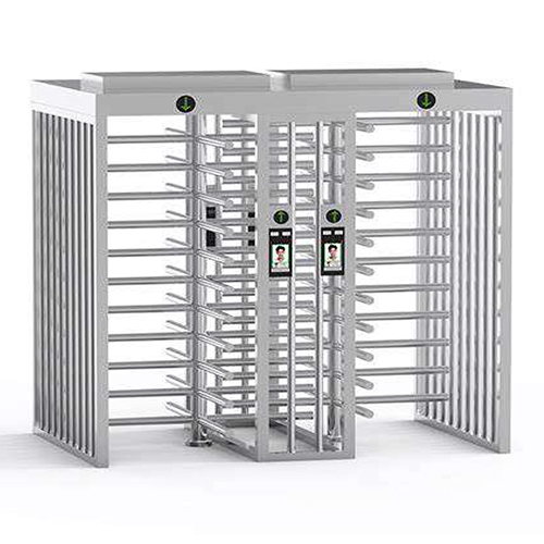 Full Height Dual Lane Turnstile - Color: Silver