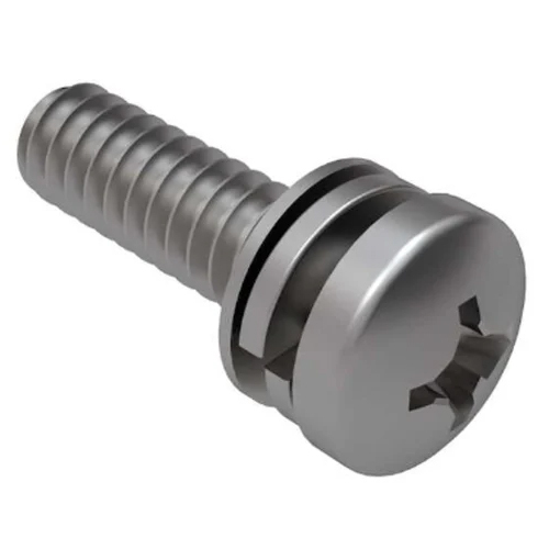 M3X8 Sems Pan Head Phillips Screw With Washer - Color: Silver