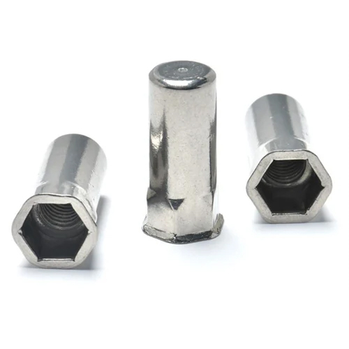 Csk Reduced Head Half Hex Body Stainless Steel Blind Rivet Nuts With Closed End - Color: Silver