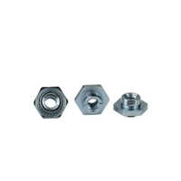 Types Lk, Lka, Lks Panel Self Locking Nuts - Stainless Steel, M3, M4, M5 , Polished Silver Finish, Durable Hexagon Design, Industrial Use