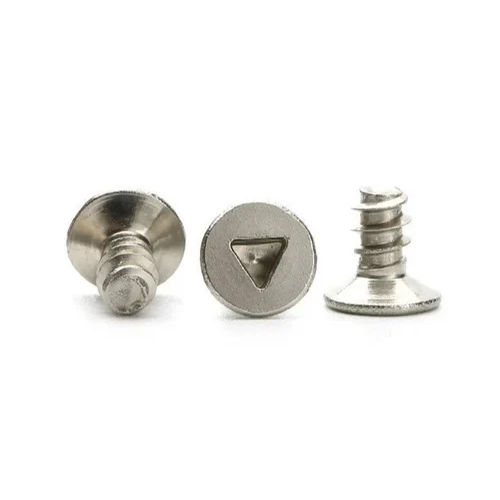 A2 Stainless Steel Triangle Slot Countersunk Flat Head Tamper Proof Security Self Tapping Screw - Color: Silver