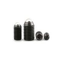 Gn614 M3 3-8-16 Slot Drive Ball Locking Spring Plunger Smooth Pin Nose Ball Plunger With Collar - Stainless Steel, Less Than 5 Mm, Silver & Black | Easy To Install, Zinc Plated, Heavy-duty Industrial Use