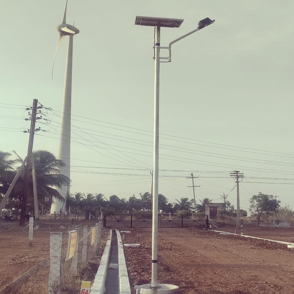 Solar Street Light - Galvanized Iron, Standard Size, Silver Color | Automatic Switch, Eco-Friendly Design, Easy Assembly