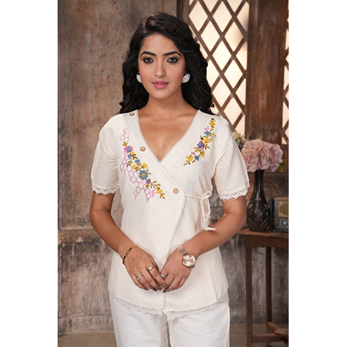 Ladies Designer Khadi Cotton Kurti - Color: Different Available