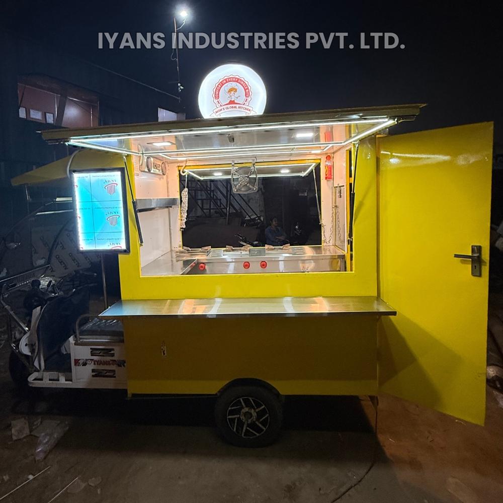 Electric Food Van - Mild Steel, Polished Finish, Multicoloured Design | Eco-Friendly, Compact, On-the-Go Food Selling Solution
