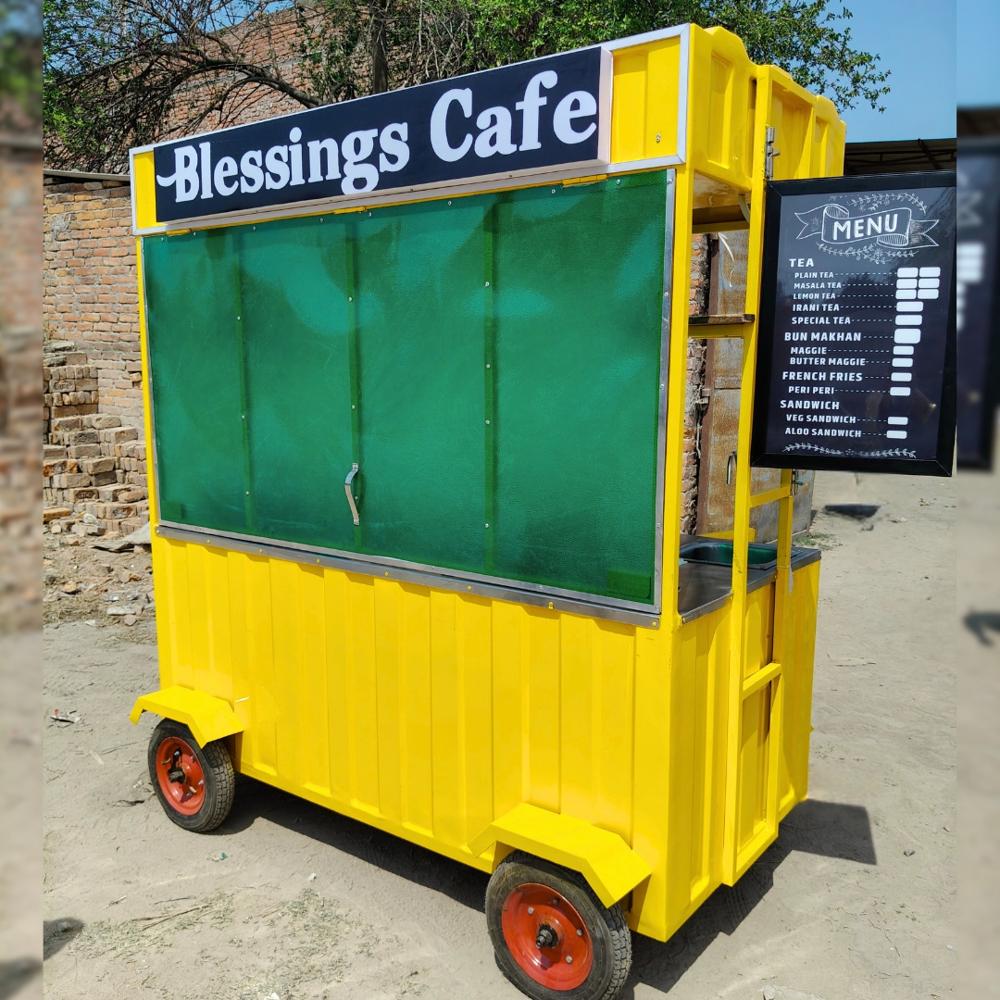 Mild Steel Push Cart - Color: Multicolour