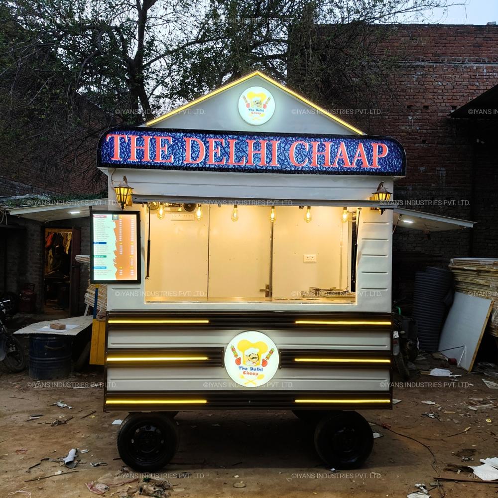 Mild Steel Bike Food Cart - Color: Yellow