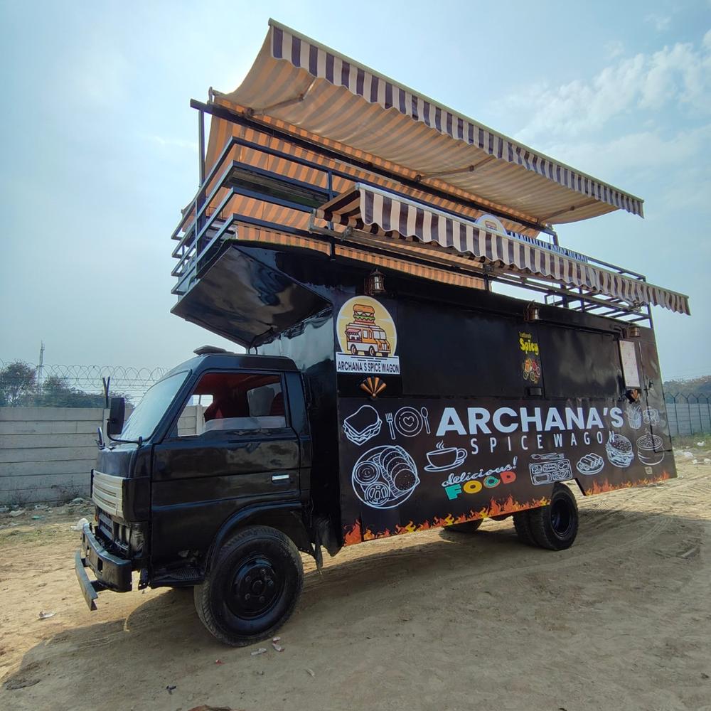 Diesel Double Decker Food Truck - High-Quality Metal, Bright Yellow Finish | Durable, Spacious Design for All Food Types