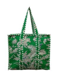 Screen Printed Cotton Quilted Tote Bags With Zip