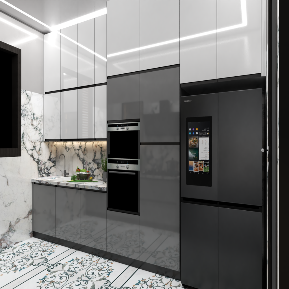 Stainless Steel Kitchen Wardrobe - Standard & Customized Specs | Grey/white Finish Sound-deadening Insulation Premium Quality