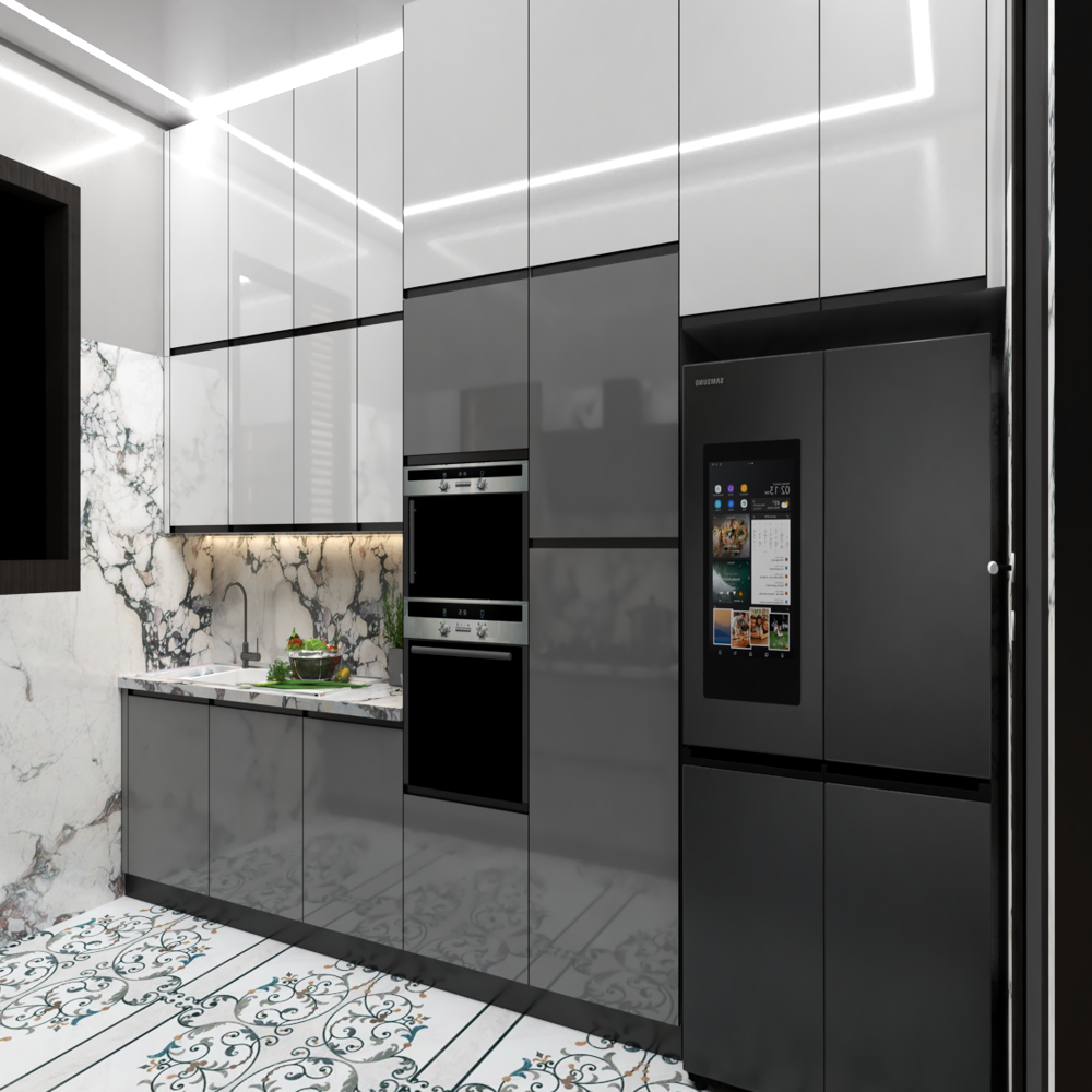 Parallel Modular Kitchen (Grey/White)