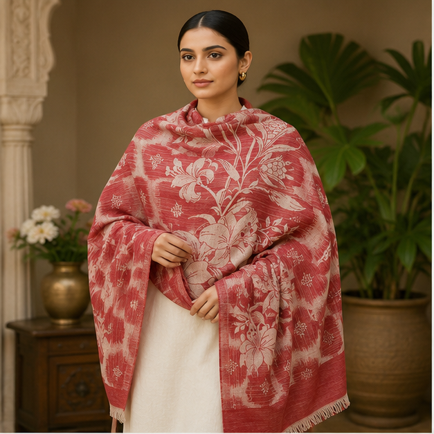 Ladies Designer Self Shawl - Color: Different Available