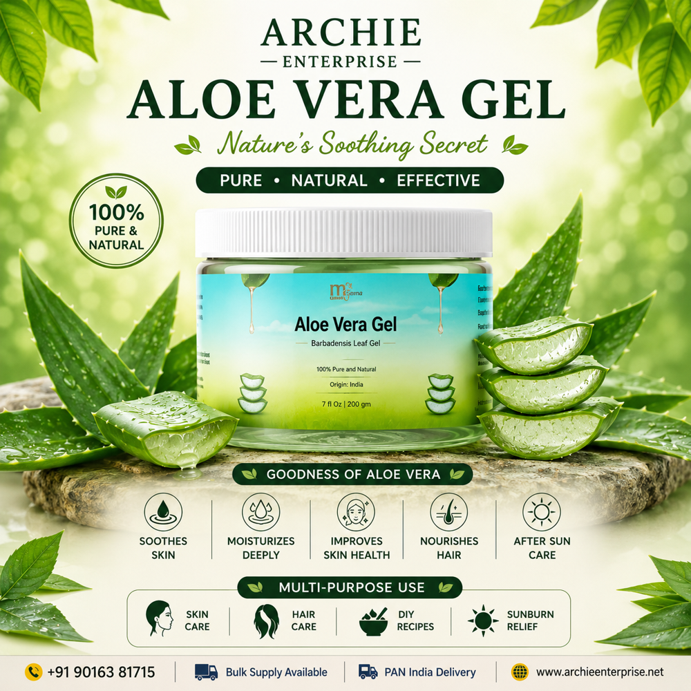 Aloe Vera Gel - 100% Pure Aloe Barbadensis, Clear Gel, 25 Kg Jar | Soothing Hydration for Skin and Hair, Ideal for DIY Cosmetic Formulations