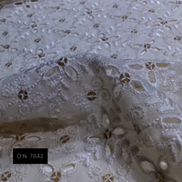 Schiffli Lace Designer Fabric - Attributes: Washable