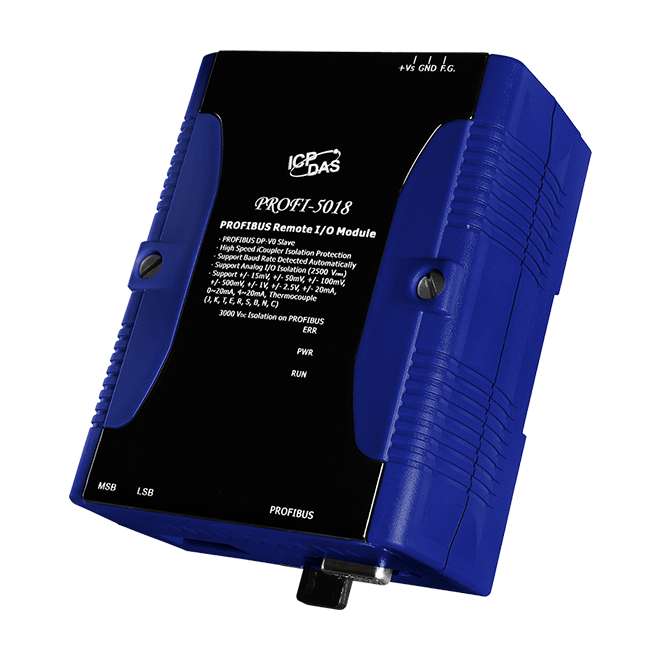 Profi-5018/s - Plastic, 91x130x52 Mm | Blue, 10-channel Thermocouple Input With High Voltage Protection, Dp-v0 Protocol, 3.5w Power, -25 To +75â°c Operating Temperature, 1 Year Warranty