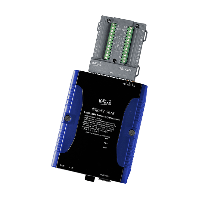 Profi-5018/s - Plastic, 91x130x52 Mm | Blue, 10-channel Thermocouple Input With High Voltage Protection, Dp-v0 Protocol, 3.5w Power, -25 To +75â°c Operating Temperature, 1 Year Warranty