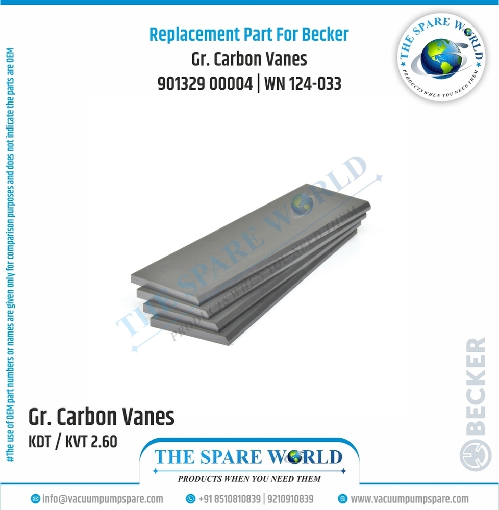 Vane Set For Becker Vacuum Pump - Graphite 100x40x4 mm Grey | EK-60 4 Vanes/Set 400g