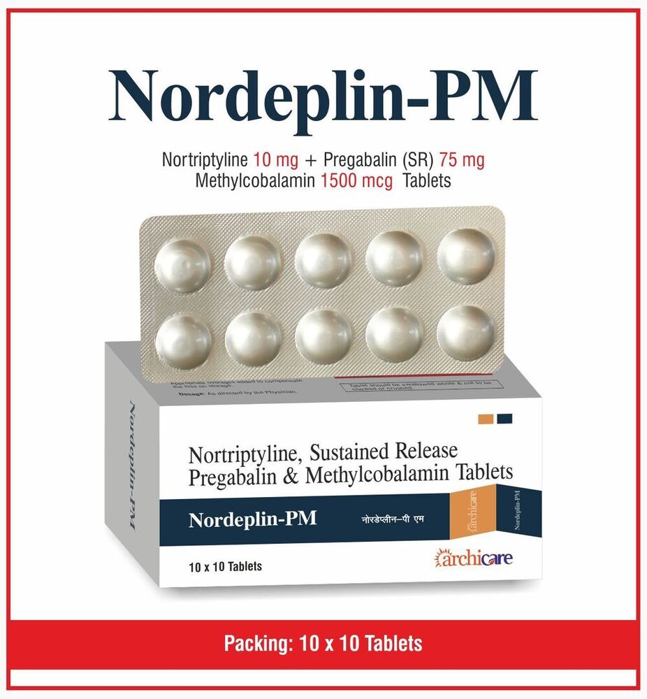 NORDEPLIN-PM BILAYERED TABLETS - Nortriptyline 10 mg + Pregabalin (SR) 75 mg + Methylcobalamin 15000 mcg | Advanced Pain Relief & Nerve Health Support