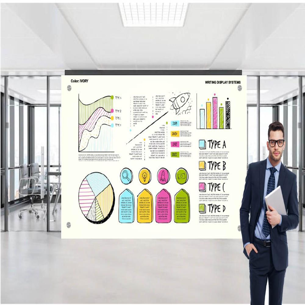 MAGNETIC GLASS WRITING BOARD IVORY
