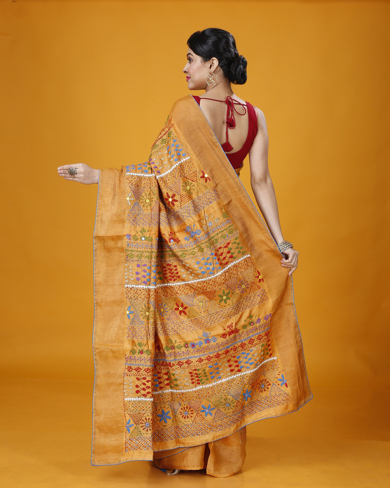Pure Silk Saree - Design: Embroidered