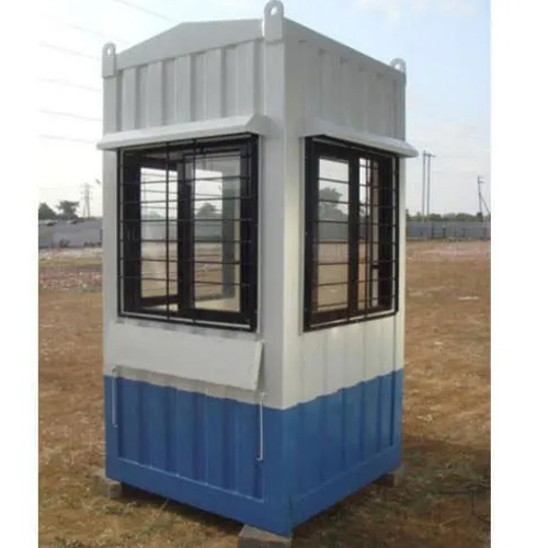 Ms Portable Security Cabin - Color: White And Blue