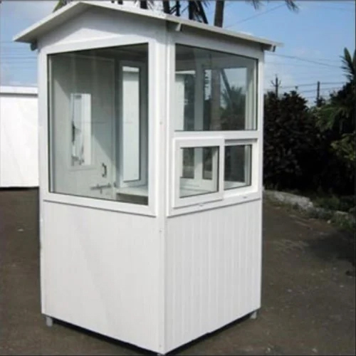 Paint Coated MS Portable Security Cabin - High-Quality Steel, Customizable Dimensions , Sleek White Design for Secure Guarding
