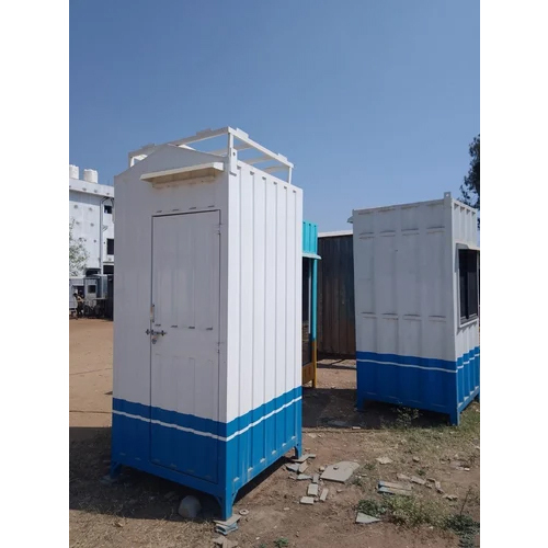 Prefabricated Ms Toilet Cabin - Color: White And Blue