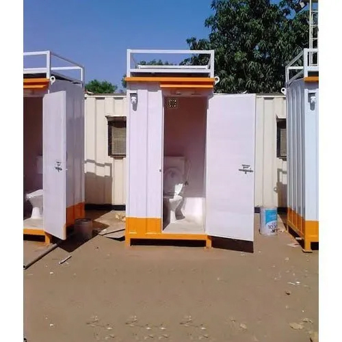 Rectangular Portable Toilet - Color: White And Orange