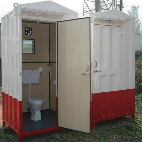 Modular Readymade Toilet - Color: White And Red