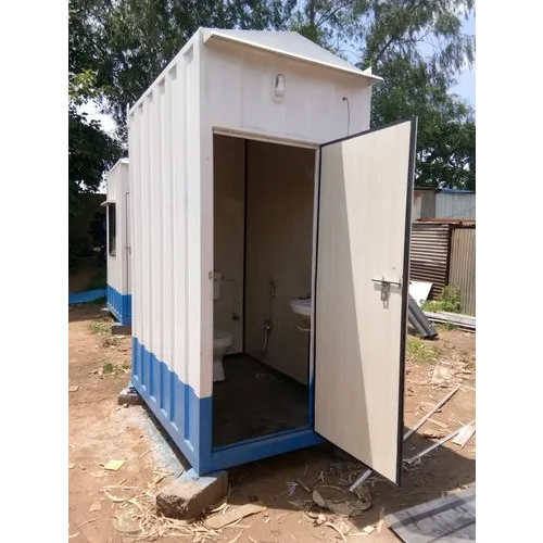 Portable Ms Toilet Cabin - Color: White And Blue