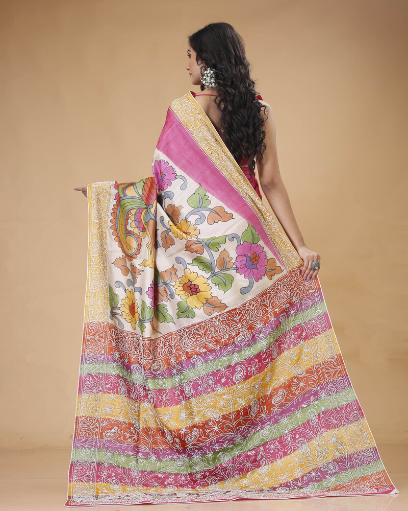 Embroidary Saree - Color: Yellow