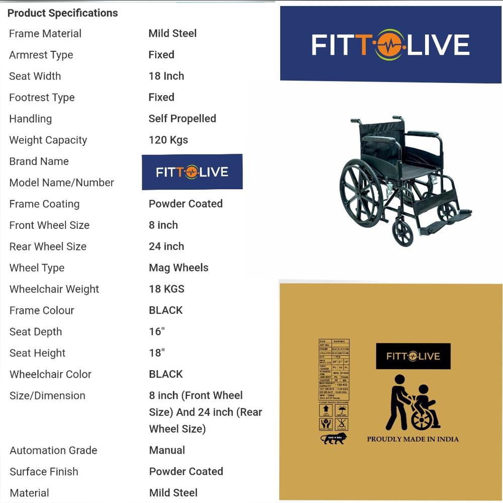 FITTOLIVE MANUAL WHEEL CHAIR