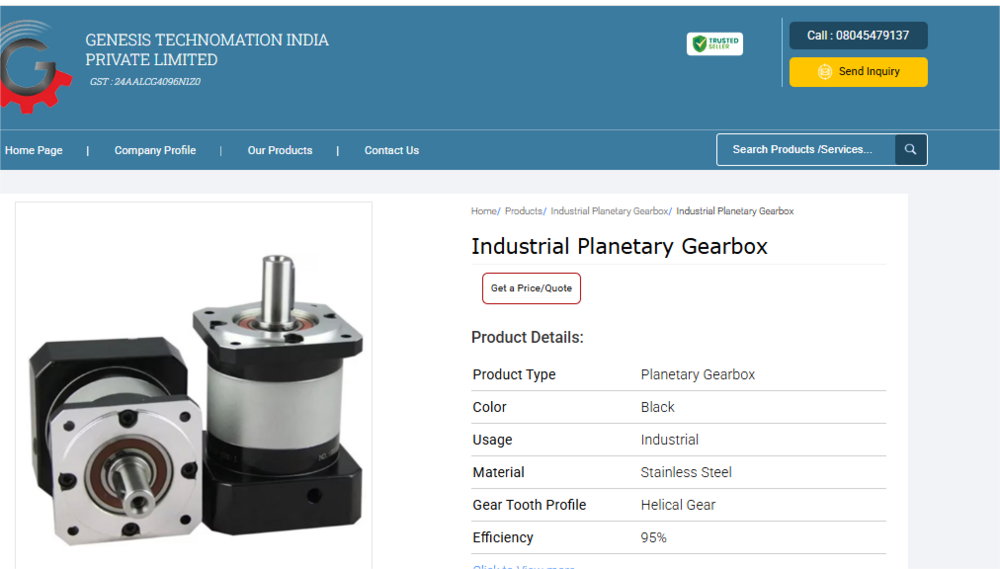 Industrial Planetary Gearbox - Color: Silver