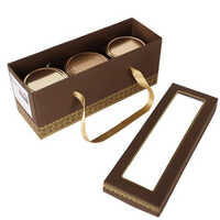 3 Jar Brown Paper Box - Shape: Square