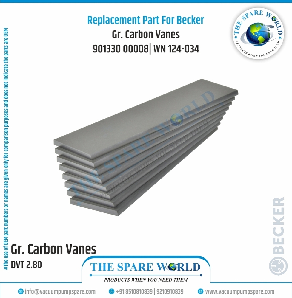 Vane Set For Becker Vacuum Pump - Gr. Carbon 100x40x4 Mm Grey 7 Vanes/set Ek-60 Hardness 110 Weight 400g