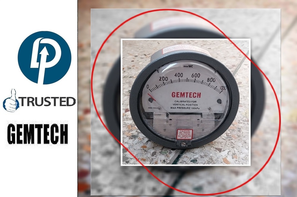 Gemtech ! Differential Pressure Gauge Supplier From Village Dharni Ghazipur Uttar Pradesh - Mira Bhayandar Maharashtra - Accuracy: A 2% Of Full Span At 70(21(a 3% On -0
