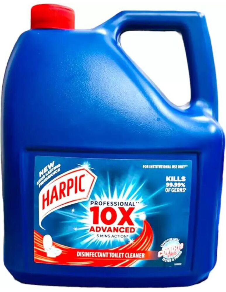 Toilet Cleaner - 5 Ltr , Thick Blue Disinfectant Formula Kills 99.9% Germs, Removes 10x Tough Stains, Strategically Bent Bottleneck For Deep Rim Cleaning