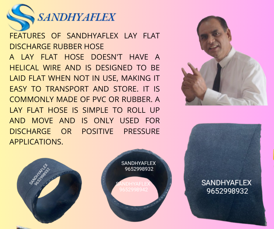 Lay Flat Rubber Hose - Color: Black