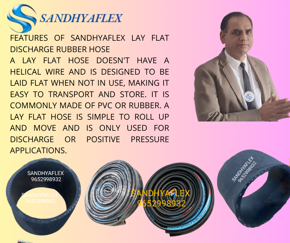 Lay Flat Rubber Hose - Color: Black