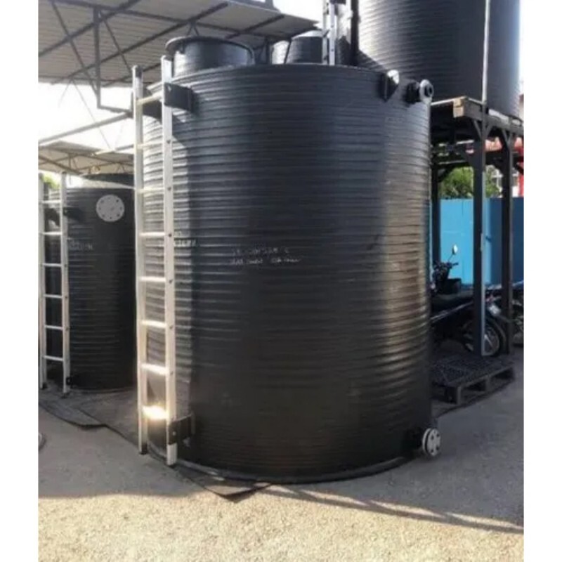 Spiral HDPE Tank - High-Density Polyethylene, Custom Sizes Available, Black Color, Industrial Grade, Perfect for Chemical Storage, UV Resistant, Durable for Indoor and Outdoor Use