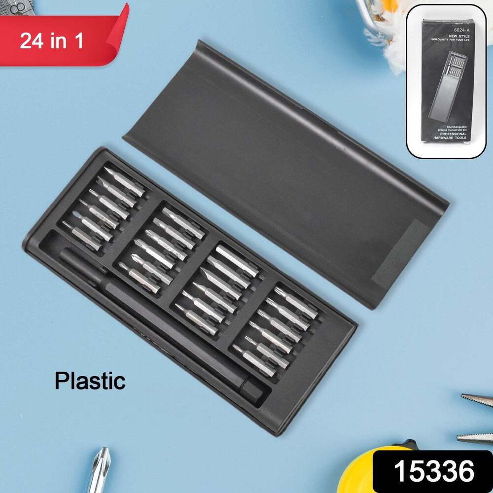 Precision Screwdriver Set - Steel Bits, 24 x 7 x 2 cm, Black | Magnetic Handle, Ergonomic Design, Compact Storage Case, 1 Year Warranty