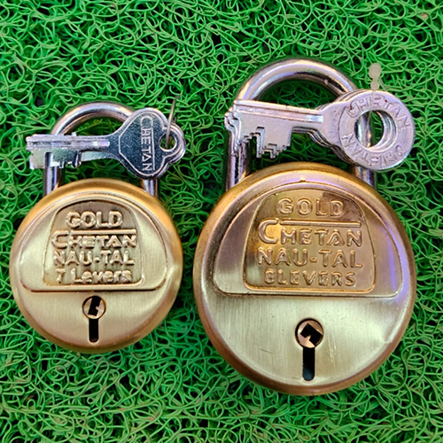 Double Locking Pad Lock - Color: Golden